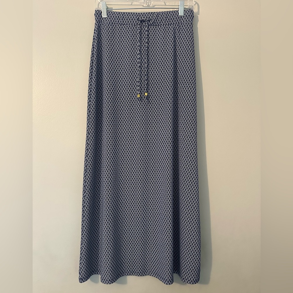 Michael Kors Maxi Skirt Comfortable Stretchy Breathable Navy & White Size Small
